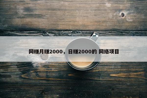 网赚月赚2000，日赚2000的 网络项目