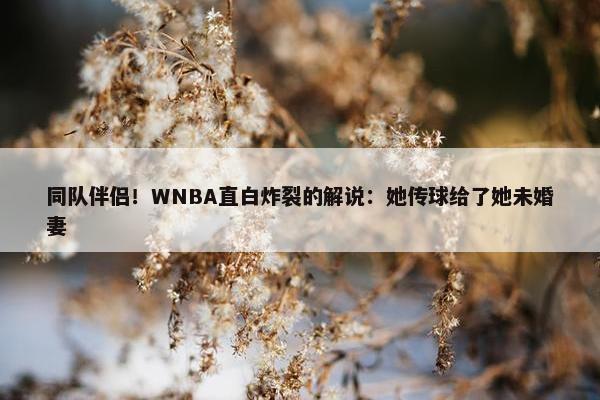 同队伴侣！WNBA直白炸裂的解说：她传球给了她未婚妻