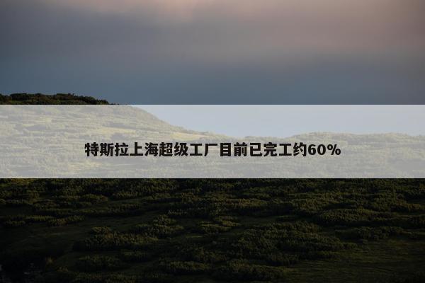 特斯拉上海超级工厂目前已完工约60%