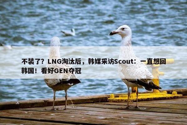 不装了？LNG淘汰后，韩媒采访Scout：一直想回韩国！看好GEN夺冠